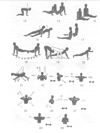Продолжение зарядки, упражнения для рук и плечевого сустава